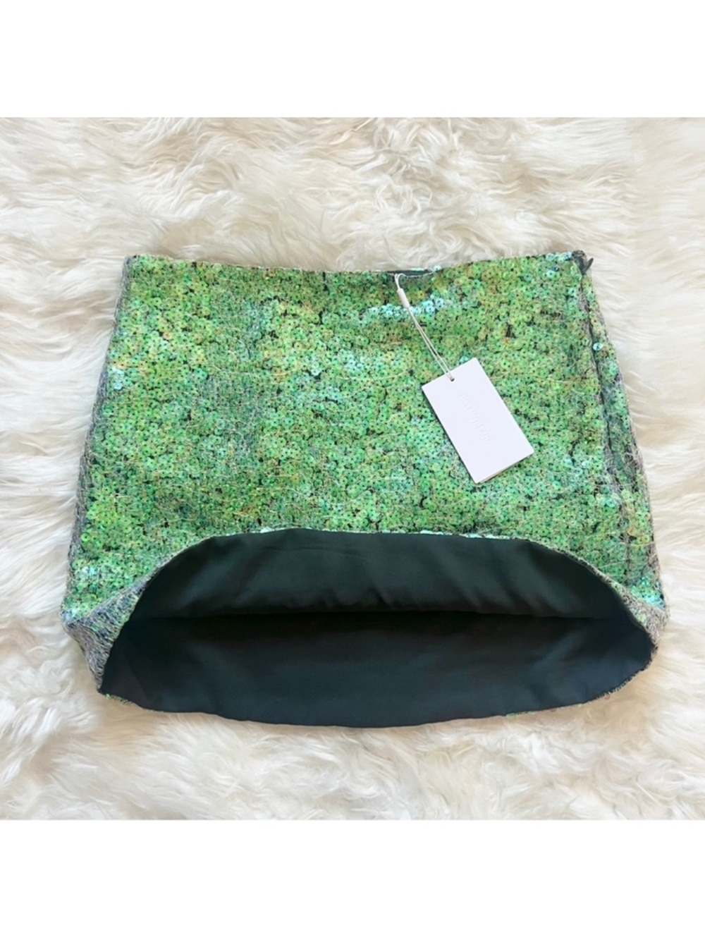 New! Helmut Lang Mirror Iridescent Sequin Mesh Mini Skirt - Picture 9 of 11